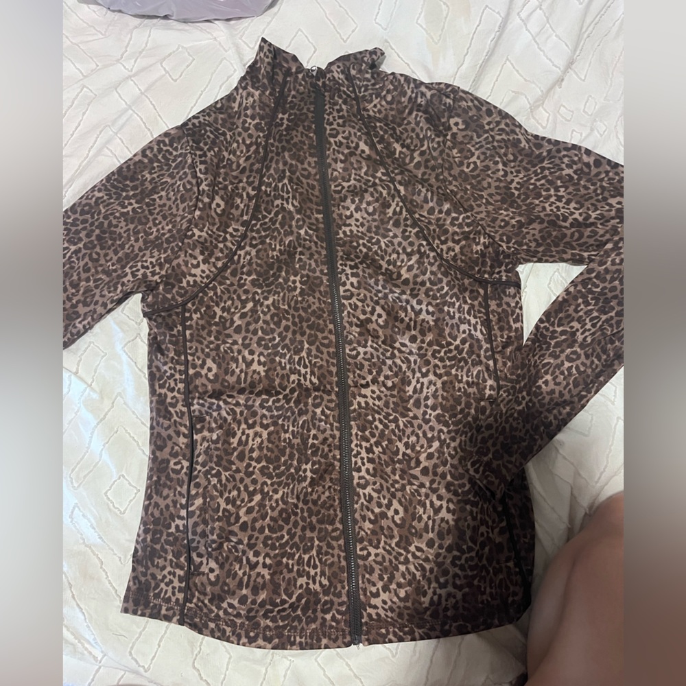 Leopard Print Zip-Up Jacket